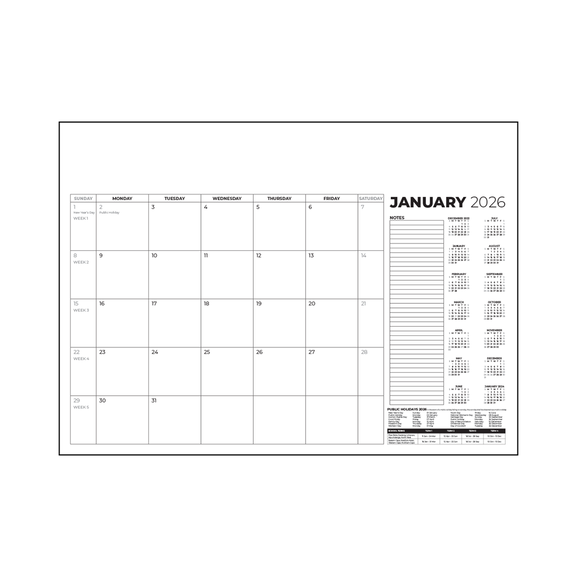 Show details for Deskpad Calendar Template