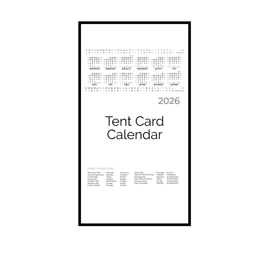 Show details for Landscape Tent Card Calendar Template